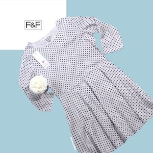 NWT F&F Kids Gray/Black Polka Dot Long Dress